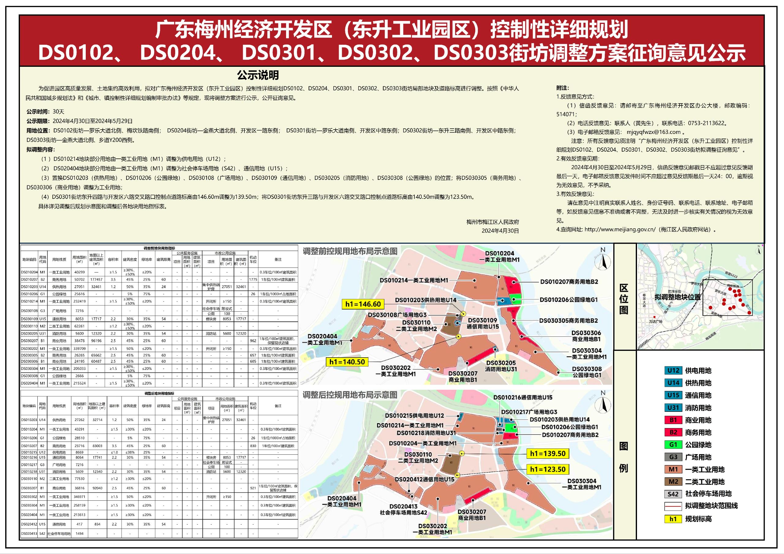 廣東梅州經濟開發區（東升工業園區）控制性詳細規劃DS0102、DS0204、DS0301、DS0302、DS0303街坊調整方案征詢意見公示.jpg