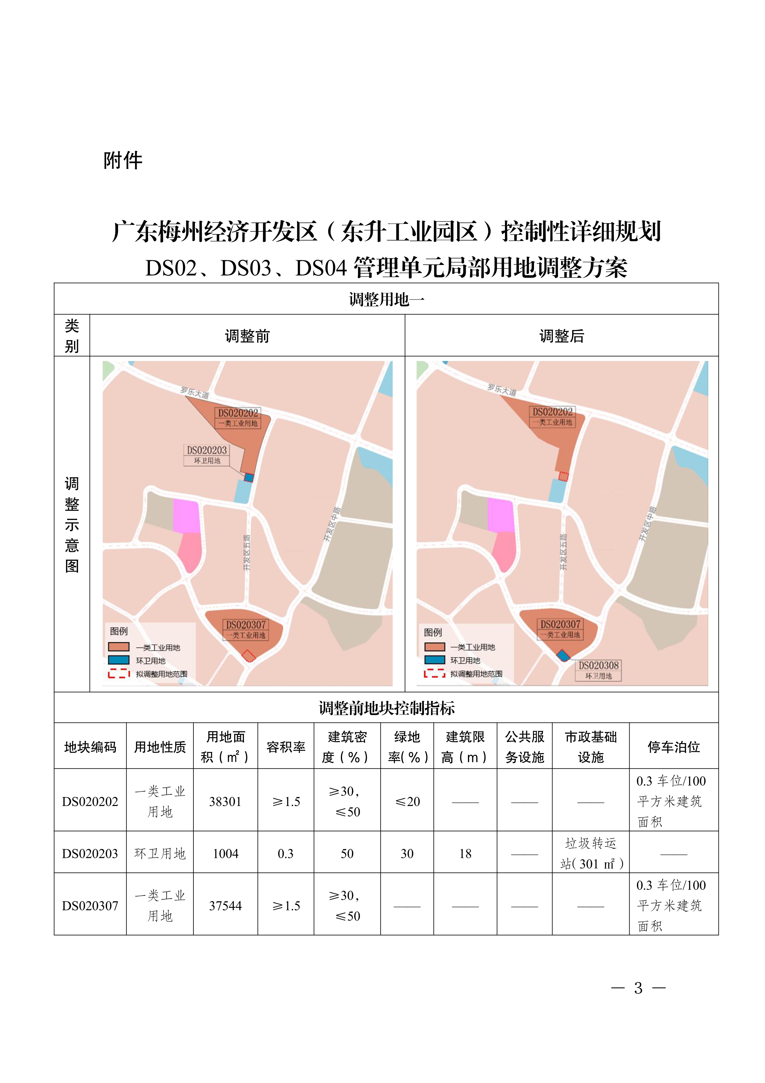 梅州市人民政府關于《廣東梅州經濟開發區（東升工業園區）控制性詳細規劃DS02、DS03、DS04管理單元局部用地調整方案》的批復_image3_out.jpg