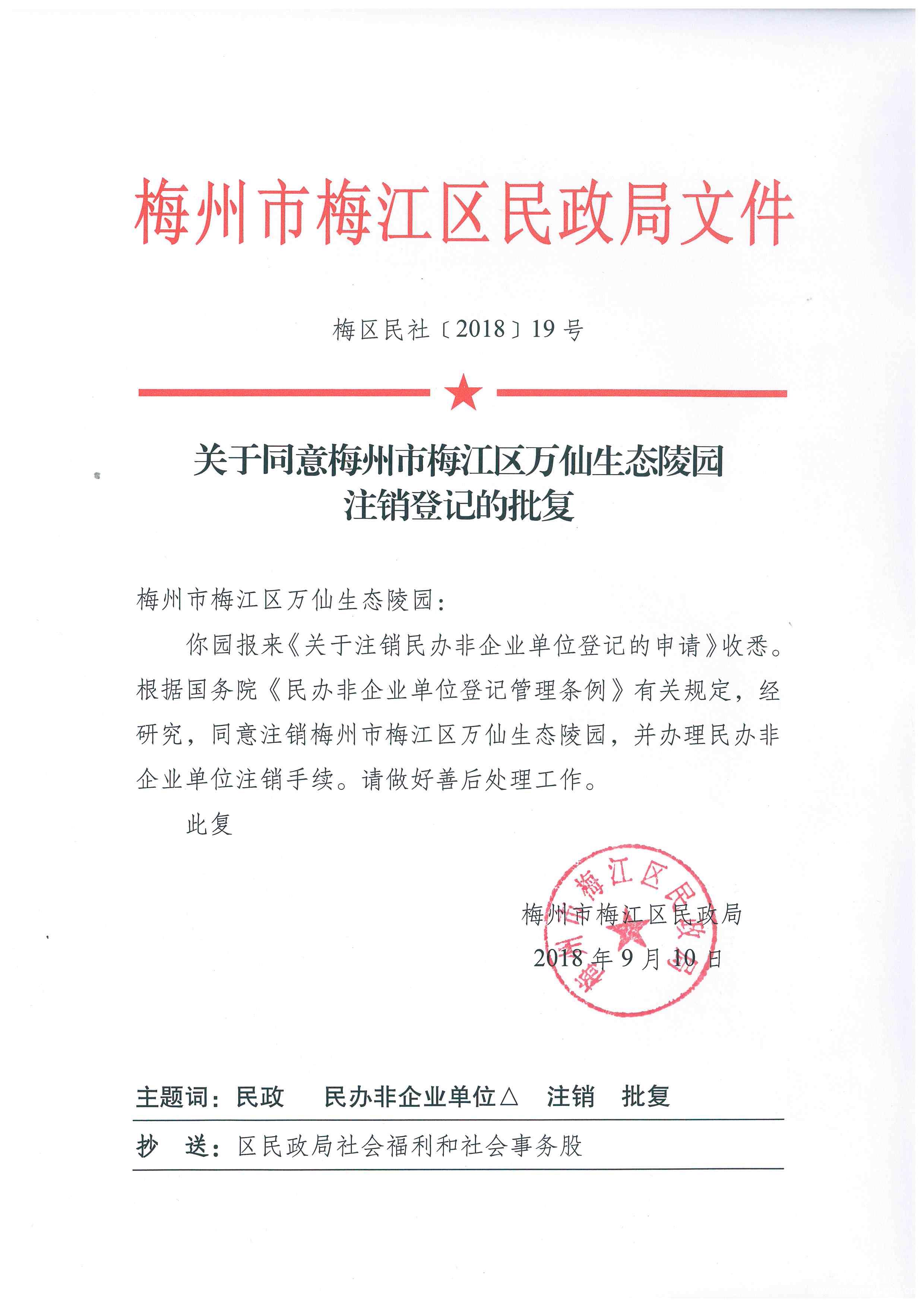 關(guān)于同意梅州市梅江區(qū)萬仙生態(tài)陵園注銷登記的批復(fù).jpg